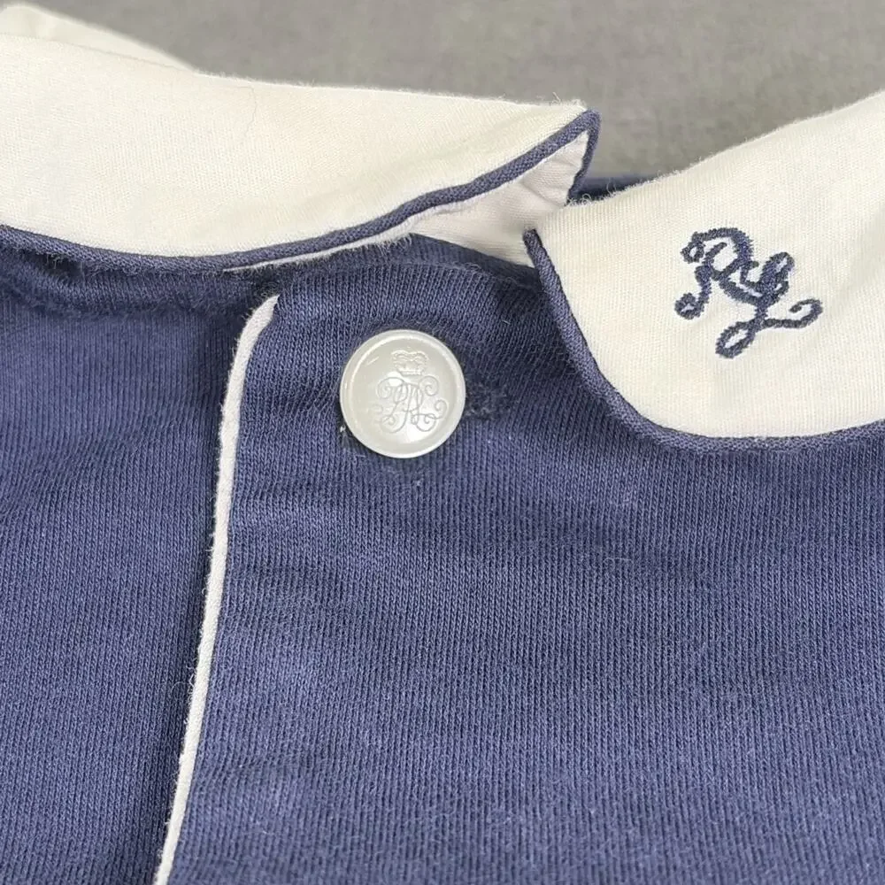 Ralph Lauren Baby Boy Cotton Double-Breasted Coverall Size 6 Months Charity